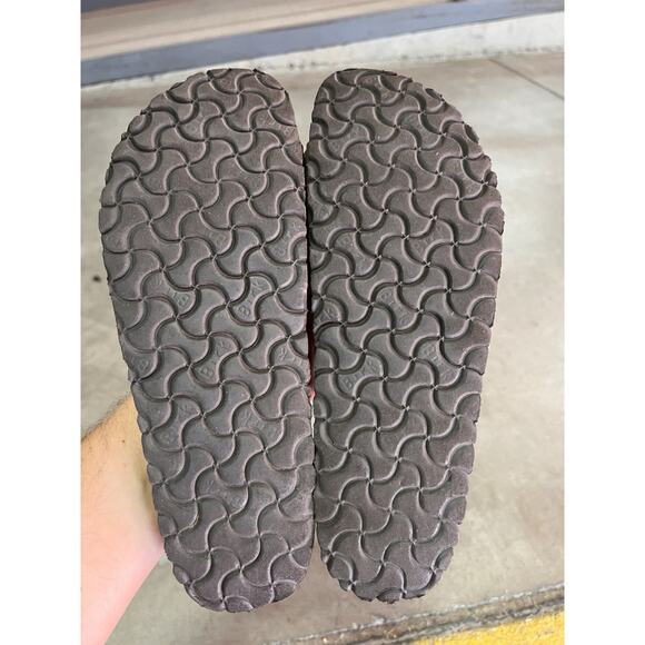 Birkenstock Madrid Birko-Flor Sandals EU 41 US 10 Tan Taupe Single Strap Narrow - Picture 1 of 7